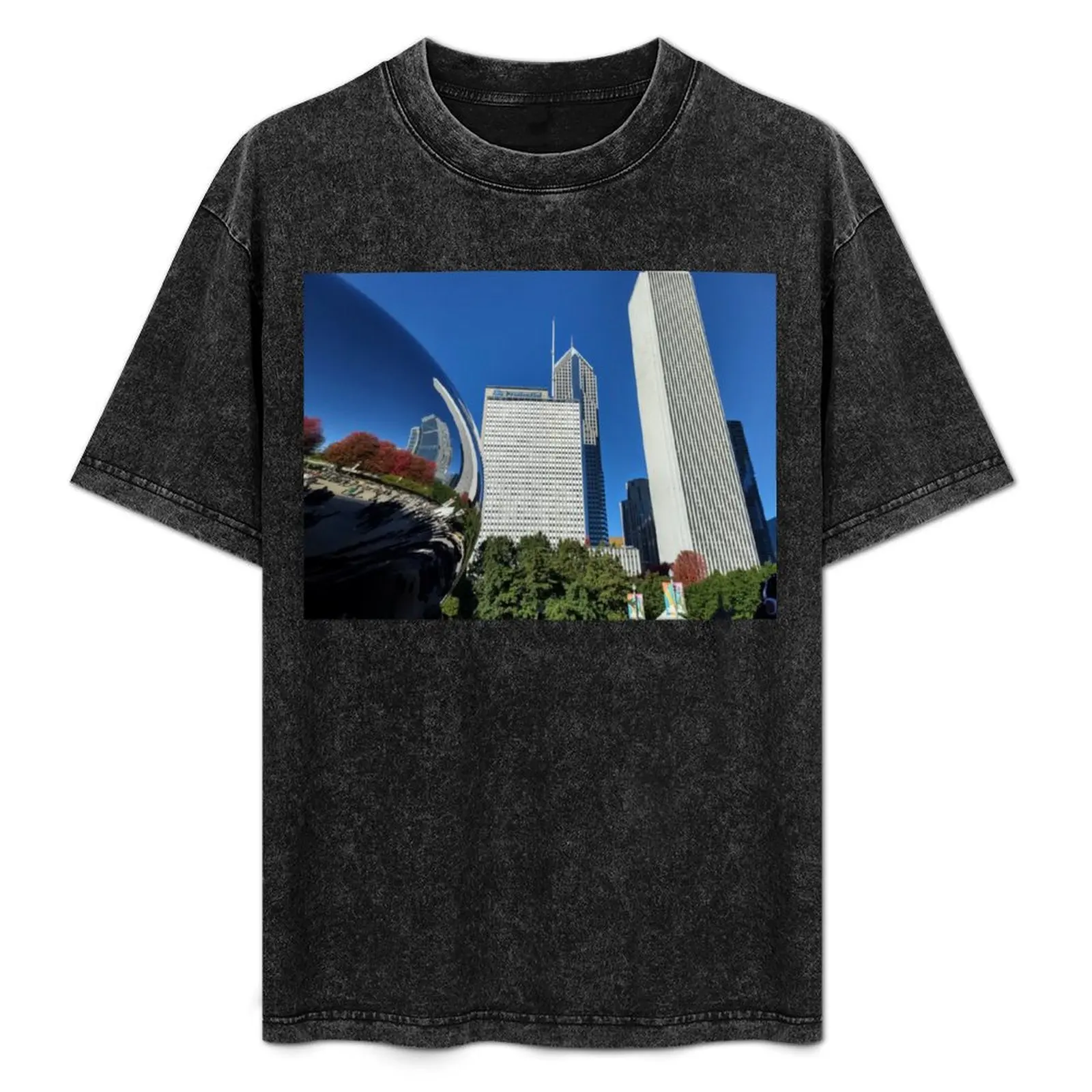 

Cloud Gate Bean in Chicago, Illinois T-Shirt cotton t shirts man 100% cotton tshirt 100% T-Shirt