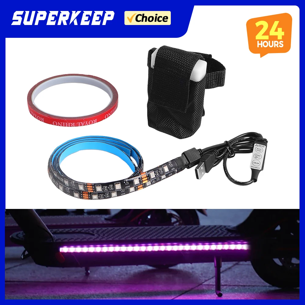 Luz de Seguridad Nocturna para Scooter, Tira LED Multicolor para Xiaomi M365 1s Pro Pro2 MI3, Lámpara de Scooter Eléctrico