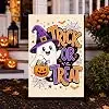 Heyfibro Trick or Treat Halloween Garden Flag Funny Ghost Flag 12x18 Inch jjp