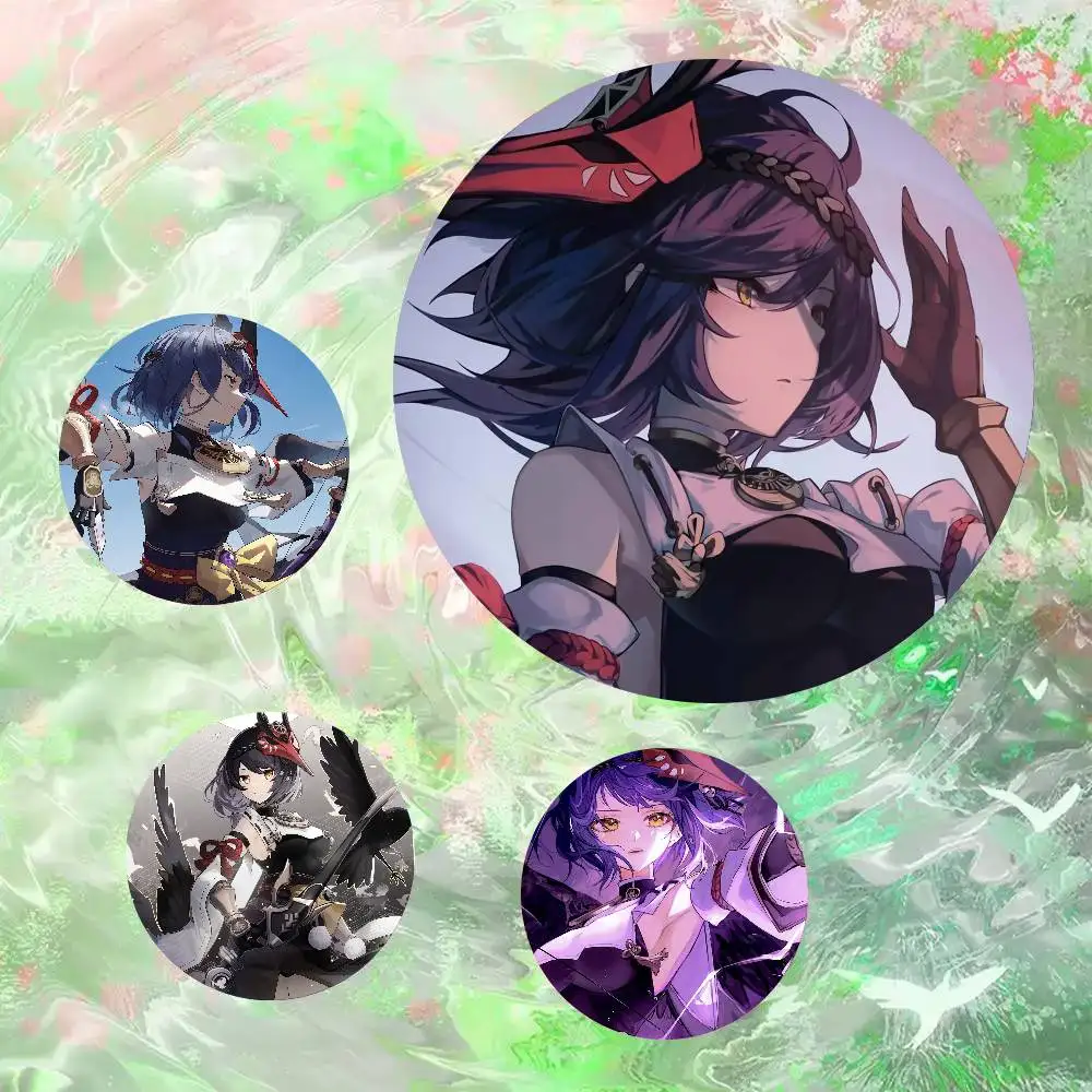 Spilla rotonda Kujo Sara Animation G-Genshin I-Impact per zaini, valigette, abiti e regali - Spilla laser