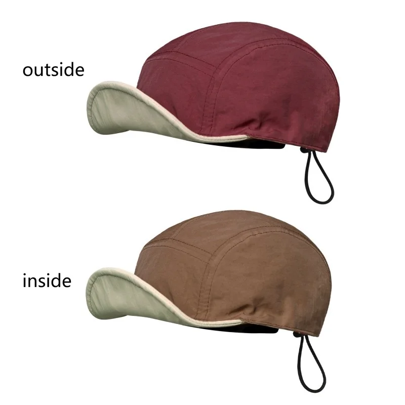 Double-Sided Foldable Drawstring Running Hat Outdoor Lightweight Quick-Drying Baseball Cap