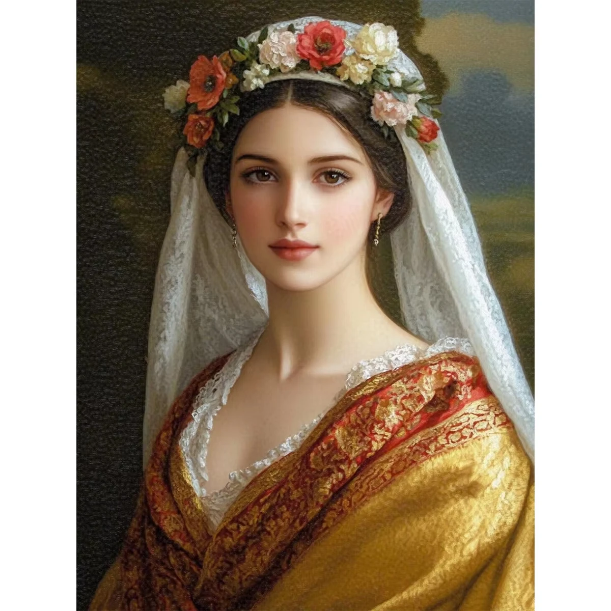

500/1000/1200/2000 PCS Jigsaw Puzzles Beautiful Woman with Veil Family Activity Games for Gameroom Bedroom Home Decor Gift