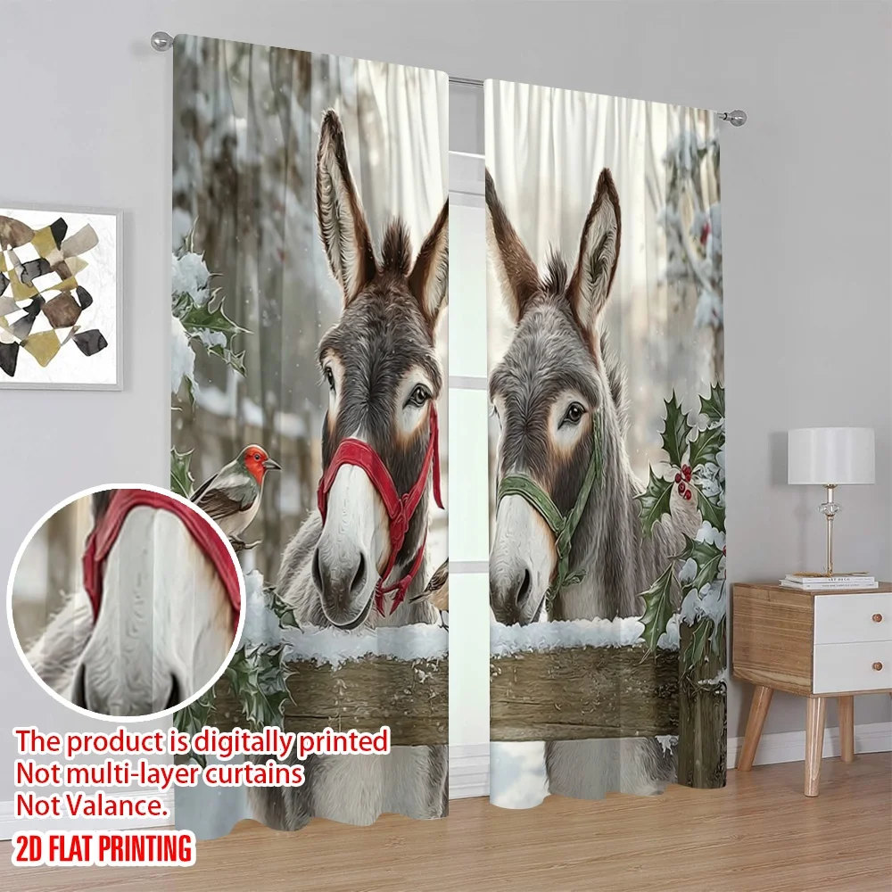 2 قطعة 2D الطباعة المسطحة عيد القديس باتريك الستائر حمار البوليستر بدون الكهرباء ستائر احتفالية لتزيين الجدران الذهبية #4