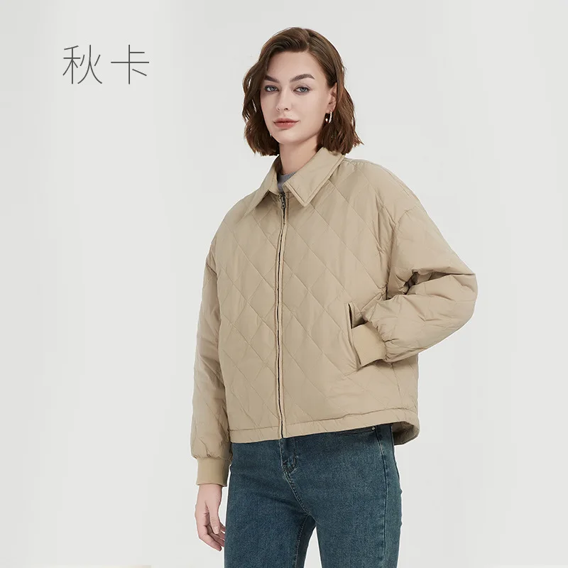 2024 New Women\'s Shirt Short Lightweight Down Jacket Women\'s Autumn/Winter Dress Collar