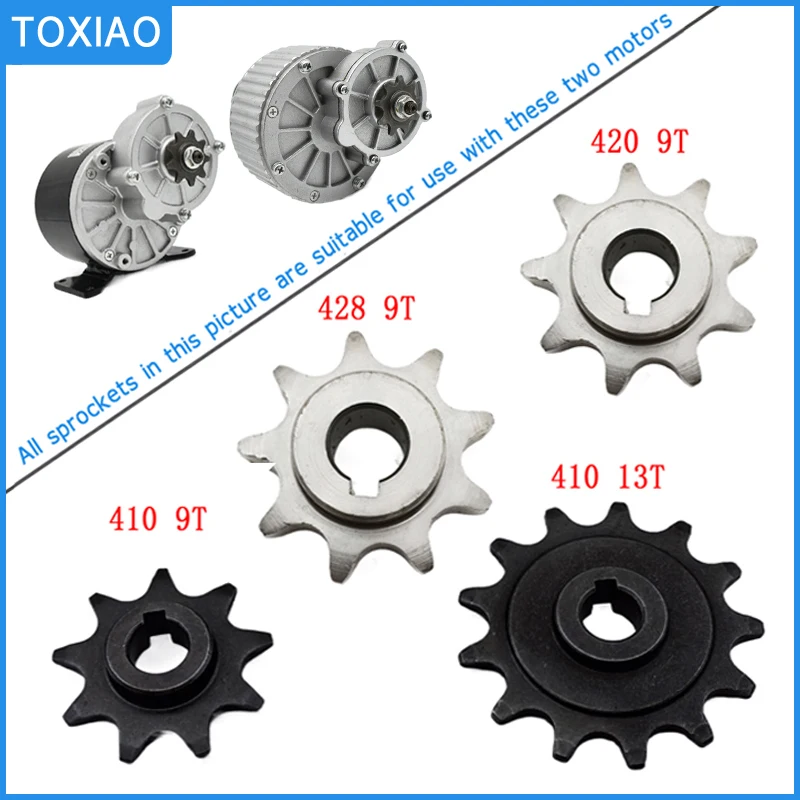 9T 13T 410 420 428 Small chain wheel electric bicycle scooter gear suitable for MY1016Z MY1018 motor