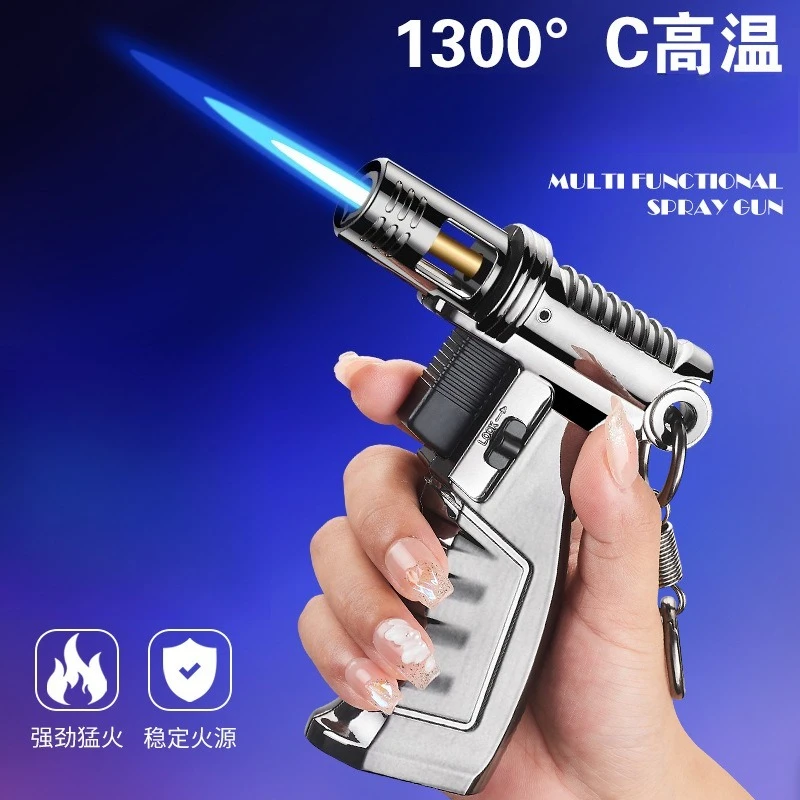

NEW Spray Gun Grip Adjustable Inverted Blue Flame Multi-purpose High-temperature Direct Charging Inflatable Lighter