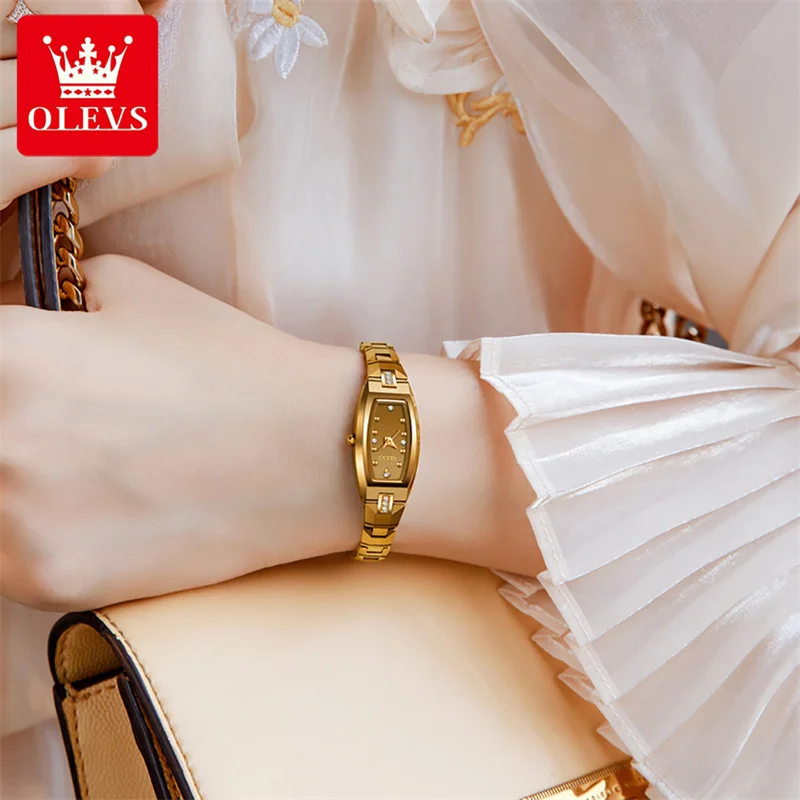 

OLEVS Gold Tungsten Steel Women Watches Ultra-thin Luxury Fashion Ladies Waterproof Quartz Watch Relogio Feminino Reloj 2023