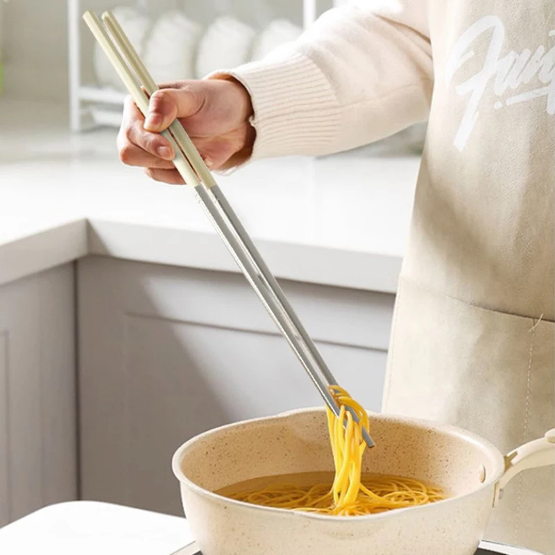 【xxx】Stainless Steel Chopsticks Chopsticks Cook Noodles Deep Fried Hot Pot Chinese Chopsticks Reusable Metal Chopstick Tableware
