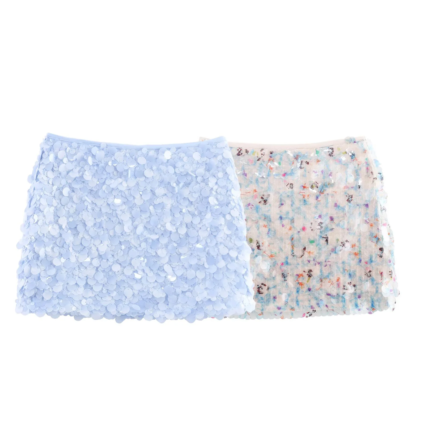 

European and American summer new women's clothing style simple and fashionable slim fit hip hugging sequin mini skirt
