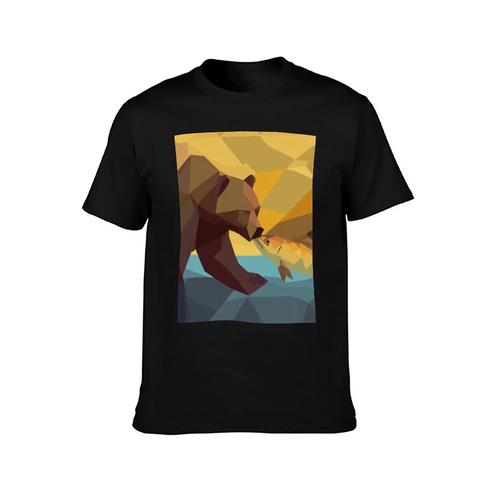 Grizzly bear dinner time T-Shirt vintage t shirts tees quick-drying Men's clothing