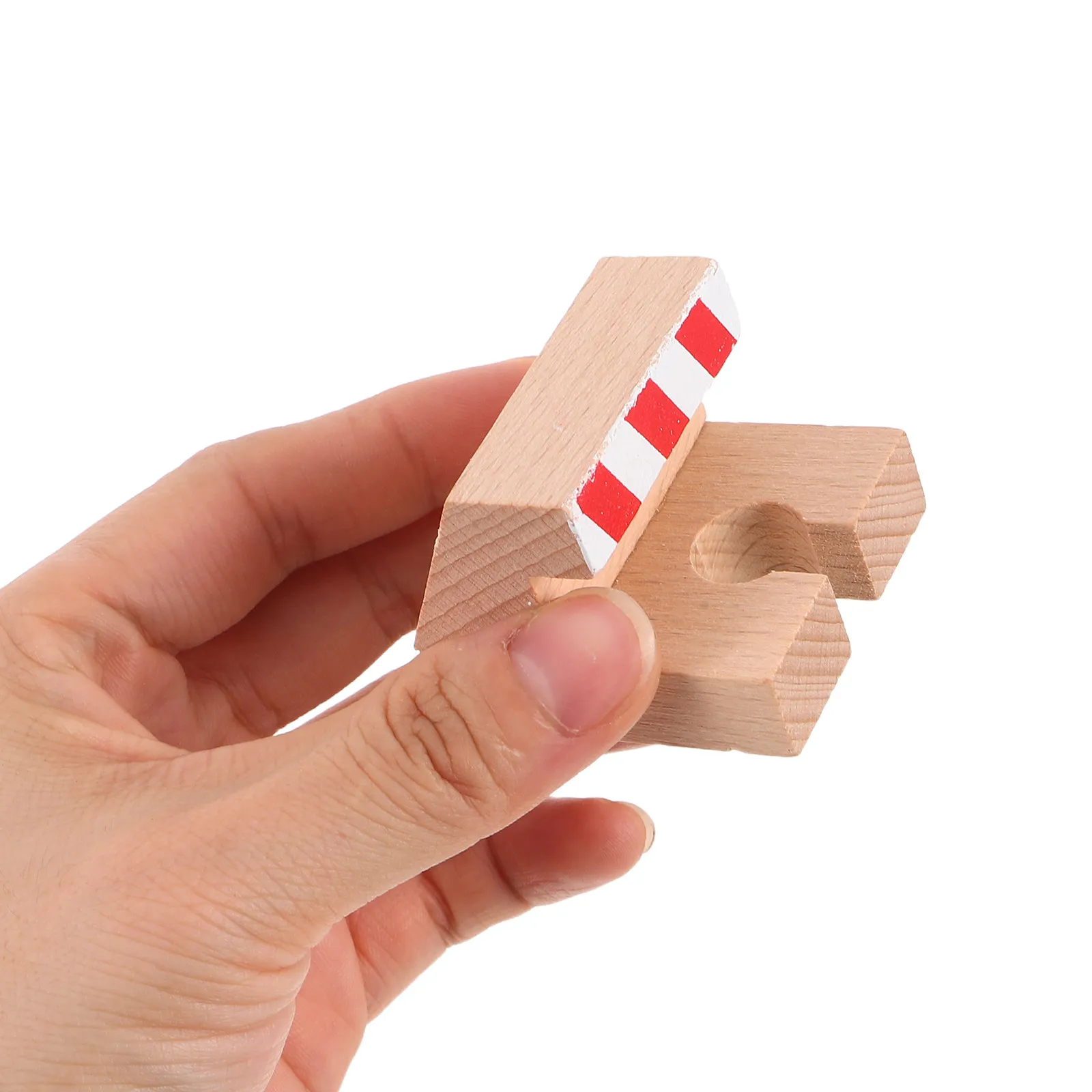 

4Sets Wood Train Track Accessories Natural Finish Connectors 1.57x1.57 Inch Expandable Layouts for Bedroom Playroom Use