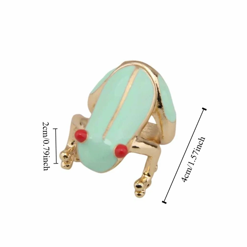 Anillo de aceite de goteo de rana, accesorios de joyería geométrica, anillo de pintura, diseño minoritario, anillo esmaltado de aleación, regalo