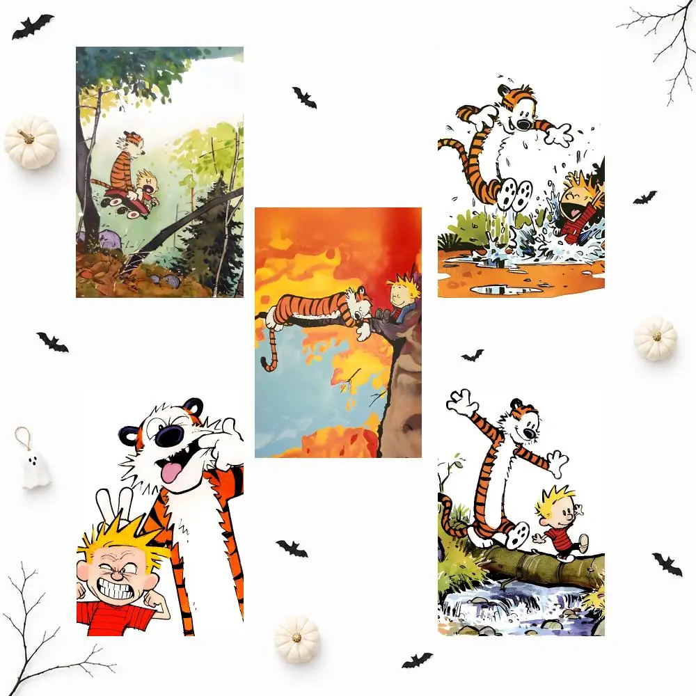 Anime C-Calvin And Hobbes Painting Calligraphy High-Definition With Textured Finish Modern Style For Hallway Wall Art Decor