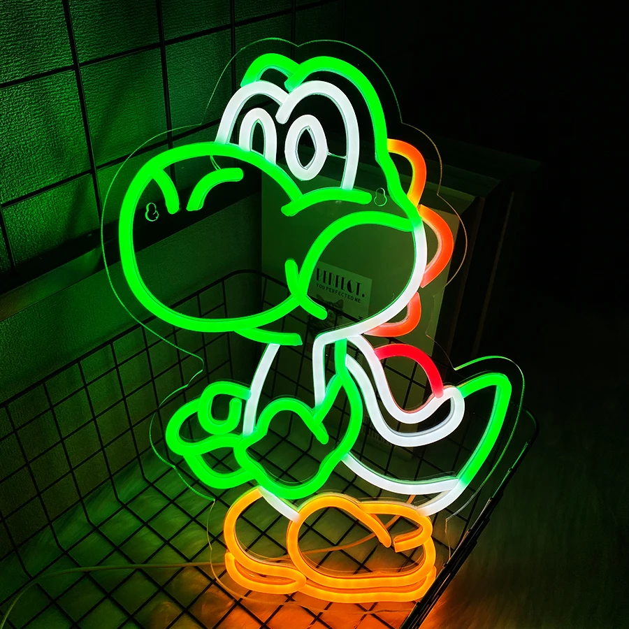 علامة نيون Led على شكل ديناصور، مصباح حائط أكريليك كرتوني لطيف، يستخدم لغرفة النوم والدراسة والبار وغرفة الألعاب وديكور النادي والهدايا للأصدقاء.