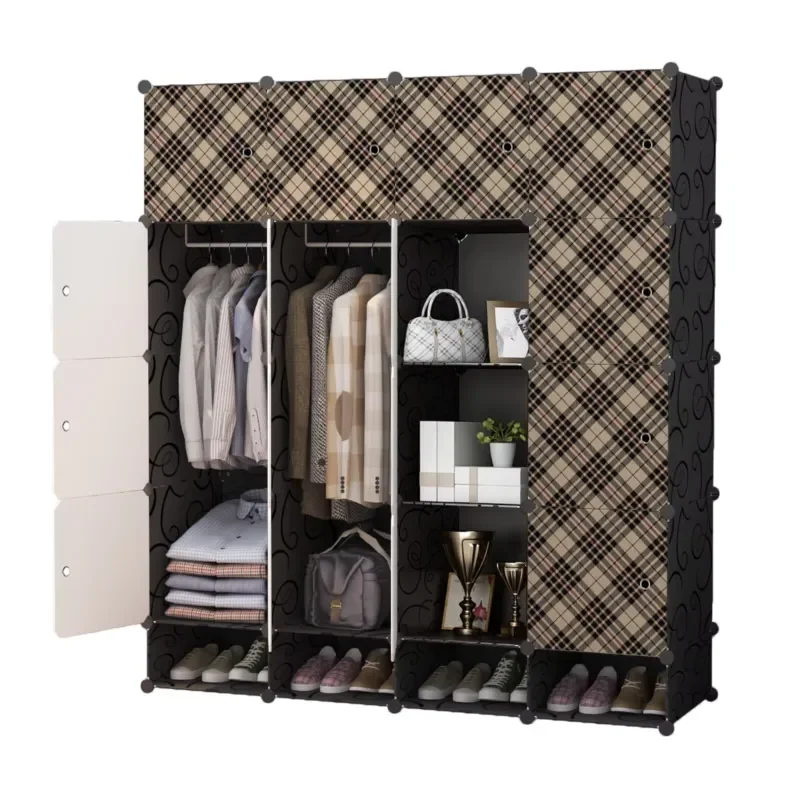 Traditional retractable and convertible plastic home furniture, living room clothing storage with a layer of shoe rack
