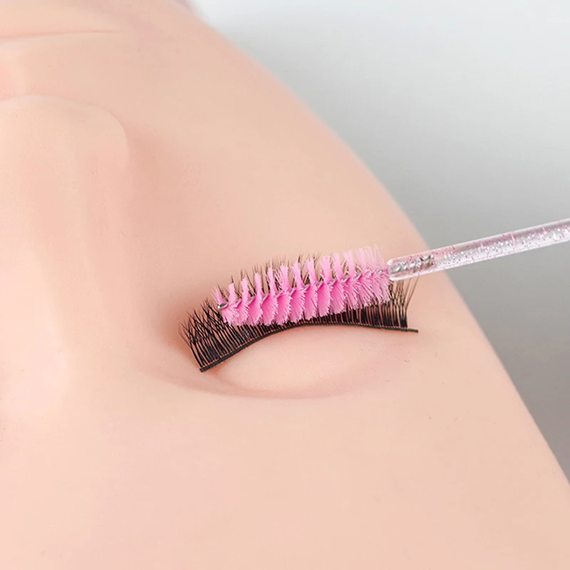 Neu: 1 Stück Schleifenförmige Wimpernbürsten-Hülsen mit Kristall-Wimperntusche-Applikatoren, Augenbrauenkamm und Spoolies – Make-up-Tools