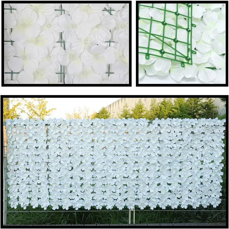 Simulation artificial fence hydrangea  wall fence patio outdoor fake flowers  fence ceiling decoration flower rows