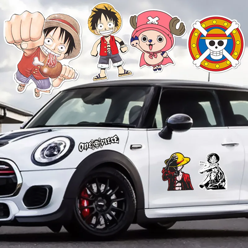 Anime One Piece Car Sticker Luffy Zoro Chopper Waterproof Sun-Proof Auto Decors Laptop Refrigerator Motorcycle Cool Stickers