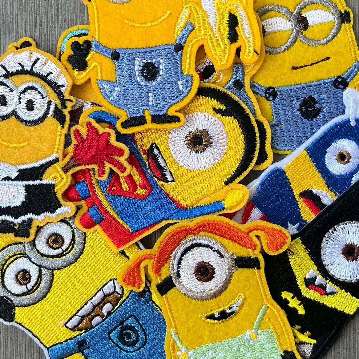 10pcs Cute Little Yellow Man Cartoon Clothing Embroidery Patch Stickers for Child T-shirt Backpack Hat Badge Ironing Decor