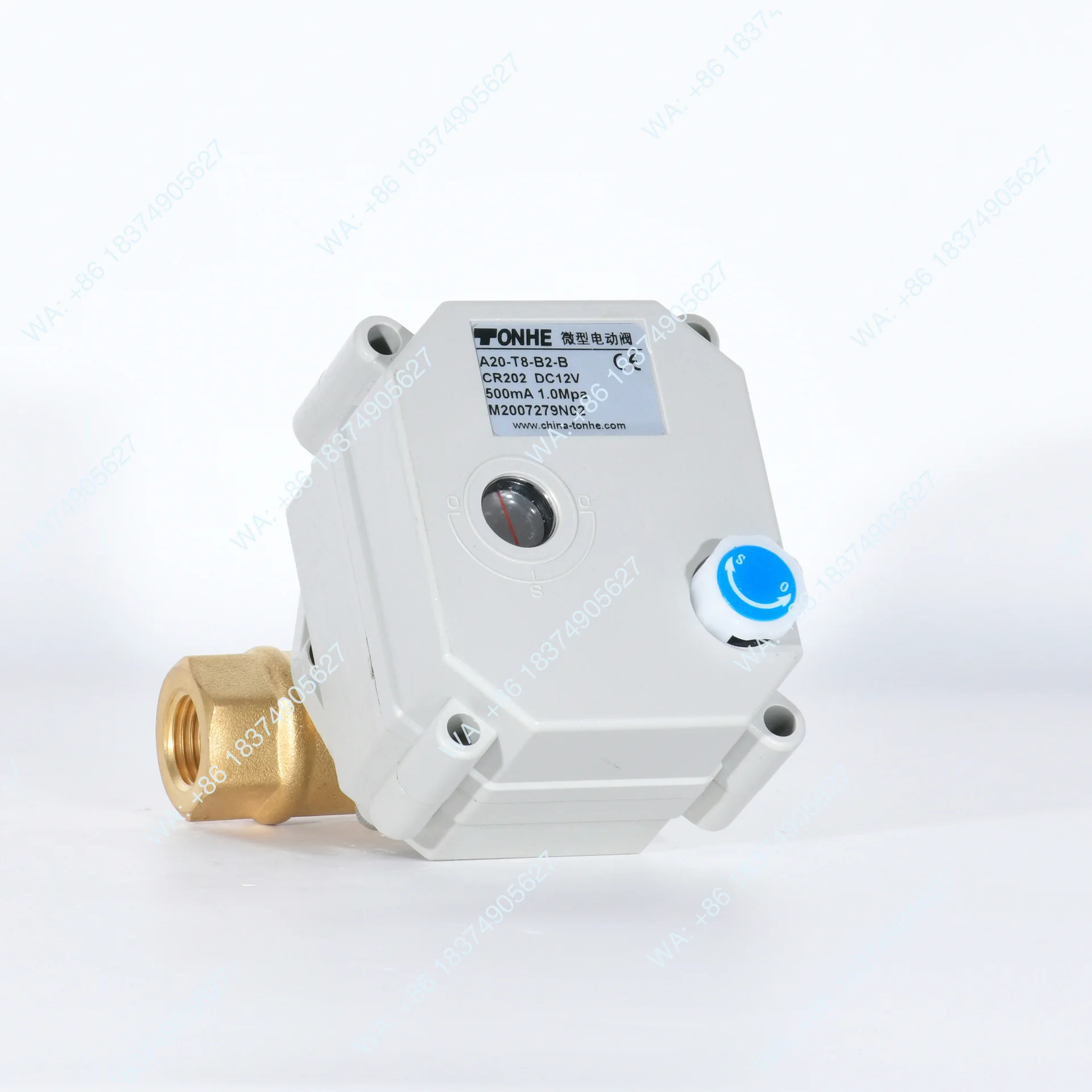 1/4 micro electric valve brass 2 points, hand-integrated two-way power-off reset intelligent through ball valve DN8
