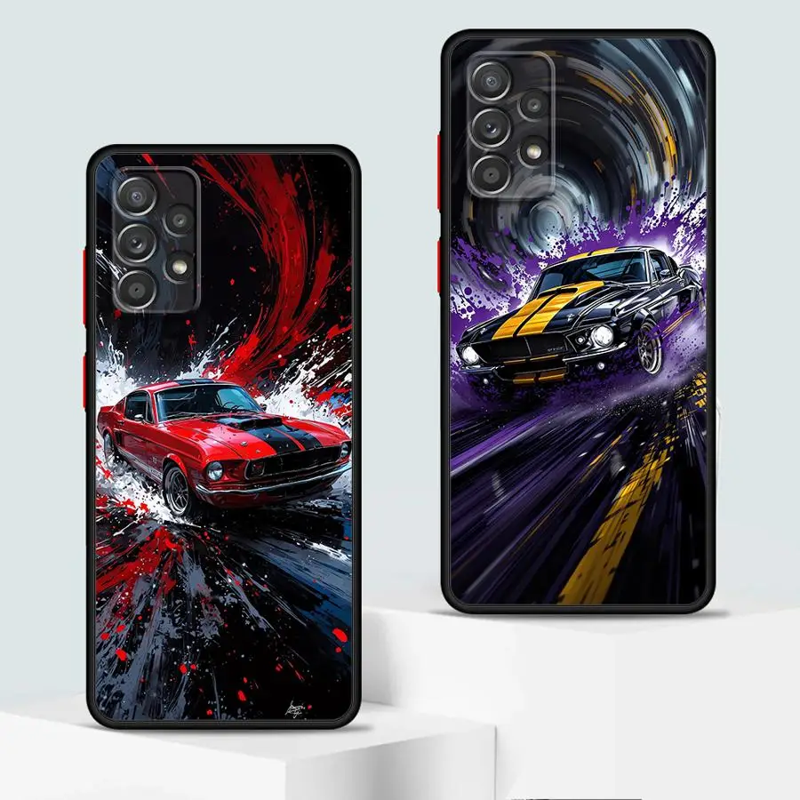 حافظة لهاتف سامسونج جالاكسي A22 A36 A31 A72 A52 A71 A56 A32 A73 A21 A25 A26 A23 غطاء ناعم سيارة رياضية وسيم