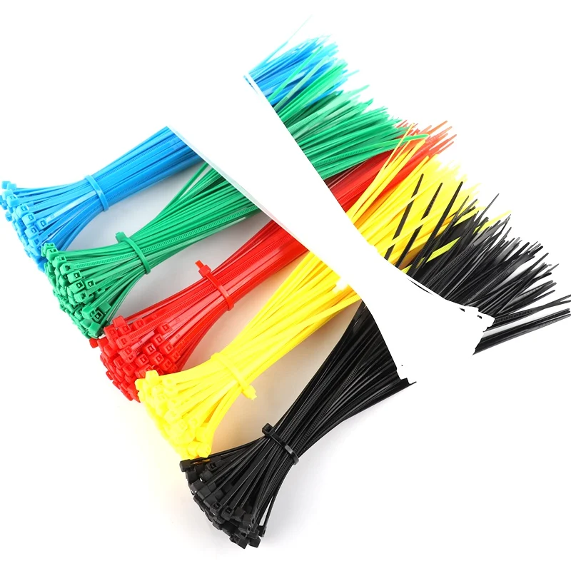 50pcs 3x200mm Plastic Self-Locking Nylon Cable Ties Loop Wire Wrap Balcony Privacy Screen Net Fasten Tools Cable Ribbon