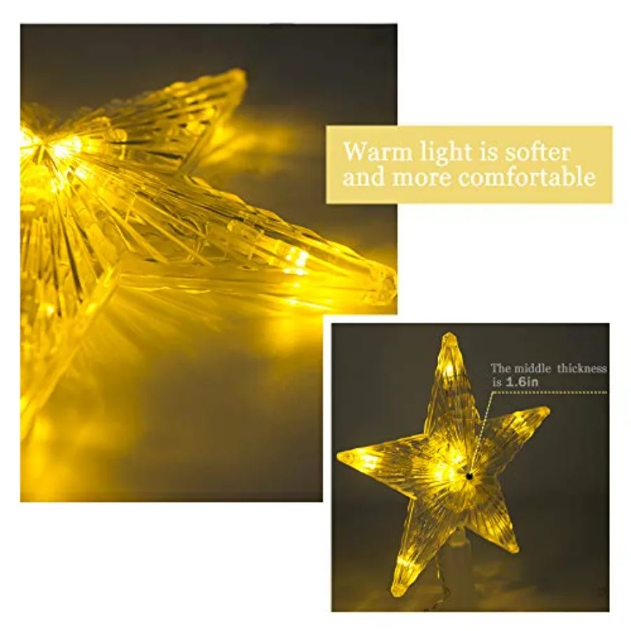 شجرة عيد الميلاد الصغيرة توبر ستار مع LED مضاءة 6 "نجمة شجرة عطلة ريفي القبعات العالية بطارية تعمل بالطاقة لعيد الميلاد الداخلي O