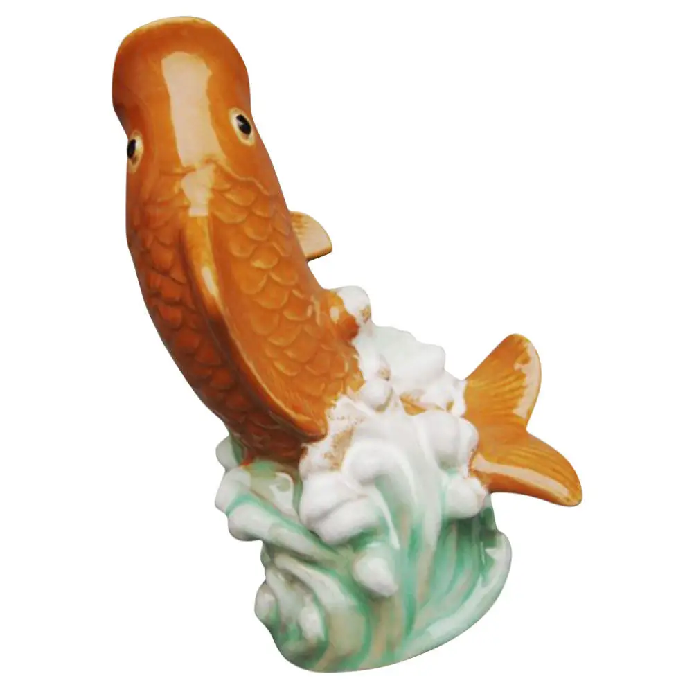 Ceramic Carp Garden Fountain Spray Nozzle Vivid Wear Resistant Outdoor Pond Decoration Water Feature Spray Garden Carp Decor