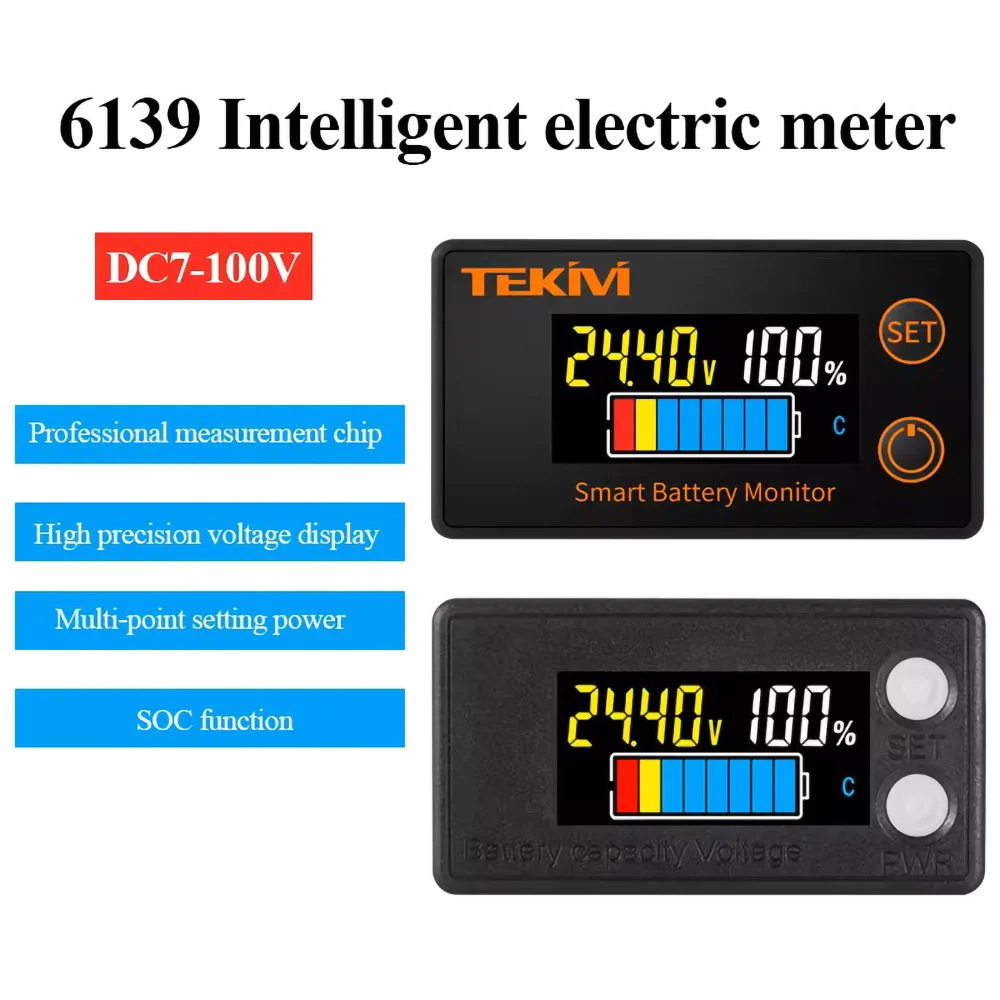 Wasserdichter LCD-Batteriekapazitätsanzeiger 8-100V Digitaler Voltmeter Batterietester für Lithium LiFePO4 Blei-Säure Motorrad Auto – Detail 18