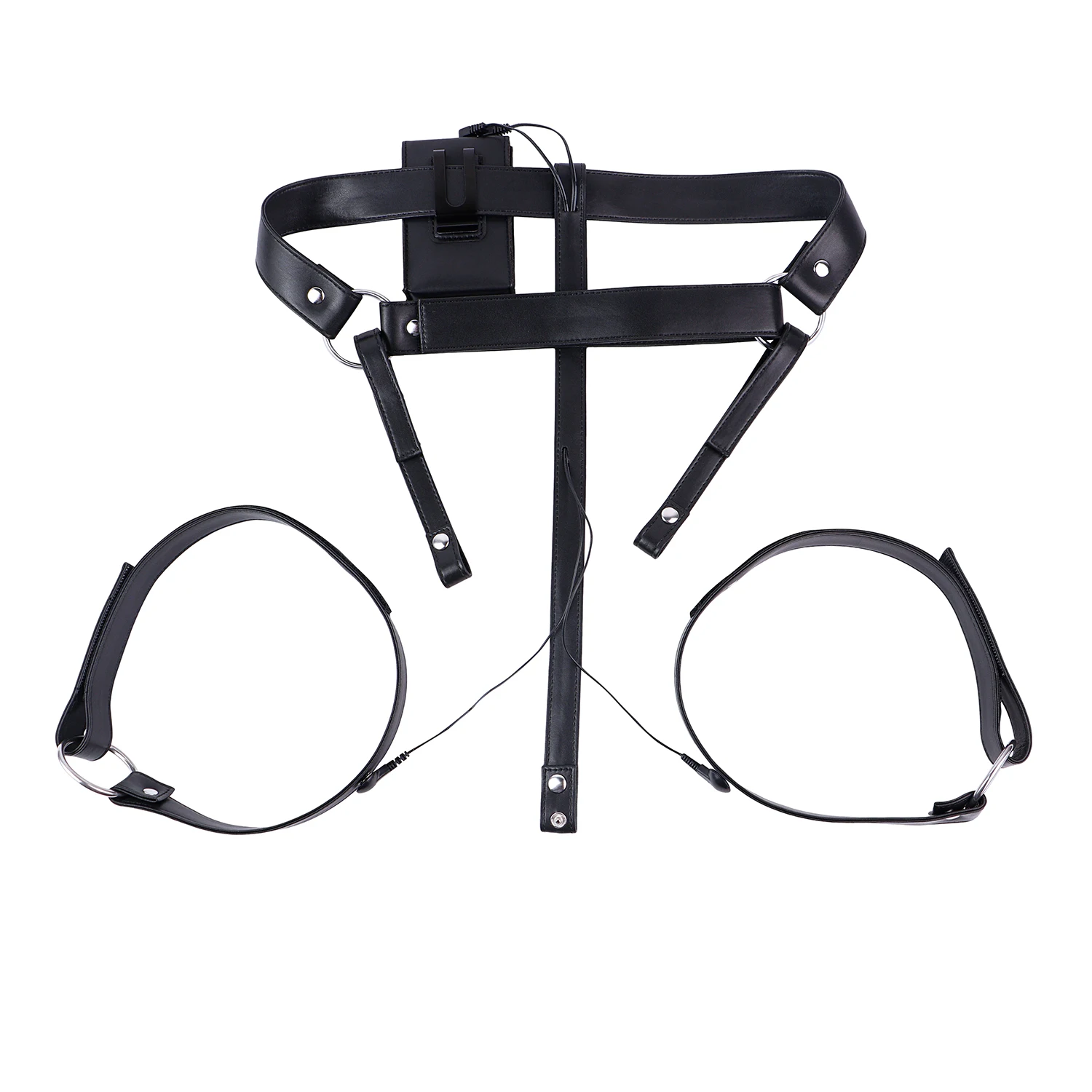 ANOSX Convenient Electric Shock Harness Belts Chastity Cage Belt For Penis Lock Wearable Pants With Pulse Controller BDSM Strap view 5