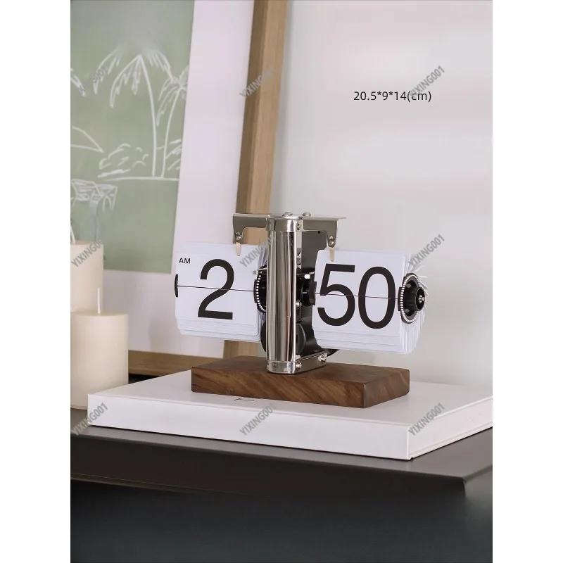 

Digital Table Clock Retro Automatic Page Turning Creative Desktop Ornament Home Decor