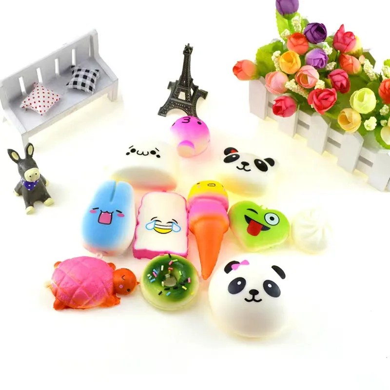 NEW 10pcs Squishies Toy Medium Mini Soft Bread Toys Key Banana Cake Toast Squishy Toy Kawaii Toys Squishy Pack Toy Random