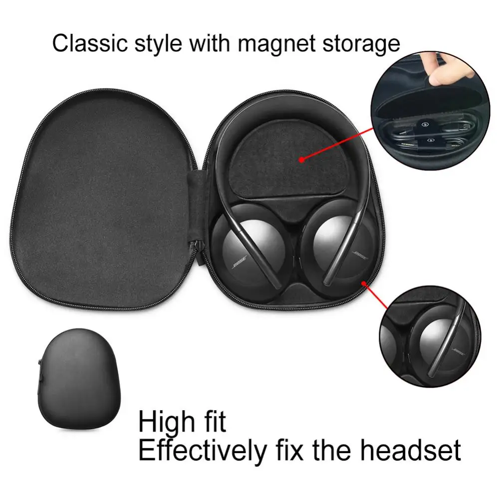 Sac de téléphone portable avec poignée, étui de transport antichoc, sac de rangement, poudres à fermeture éclair pour casque antibruit Boses, 700