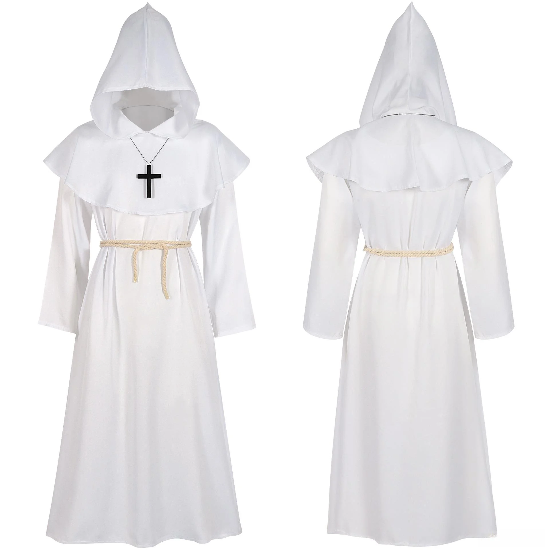 Medieval Halloween Death God Robe Vintage Long Robe Cosplay Party Role-playing Costume Men's Autumn Seven Sleeve Length view 2
