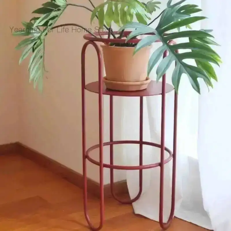 

Minimalist Iron Modern Flower Stand Greenery Pot Holder Movable Balcony Planter Rustproof Living Room Flower Rack