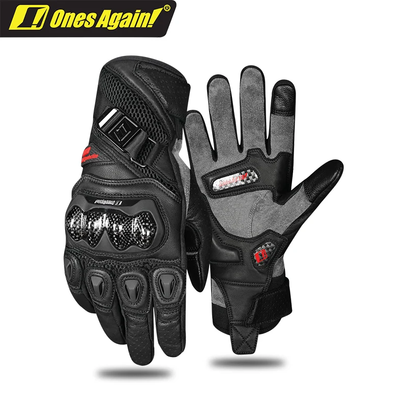 

Hot Selling Fashion Genuine Leather Sheepskin Gloves Motorcycle Riding NEW Breathable Four Season Carbon Fiber Motocross Guantes