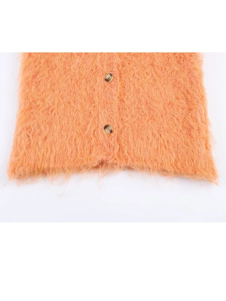 เสื้อกั๊กไหมพรมผู้หญิง HH Autumn ดีไซน์หรูหรา แขนกุด คอวี ทรงเข้ารูป สไตล์ไฮสตรีท ใช้งานได้หลากหลาย ติดกระดุมแถวเดียว สีพื้น 2 สี