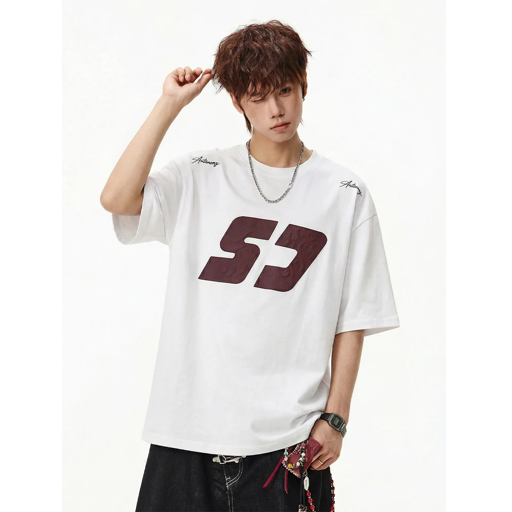

Мужская футболка с графическим принтом, свободного кроя, в уличном стиле, с летним принтом, повседневная, с коротким рукавом, новинка 2026 года