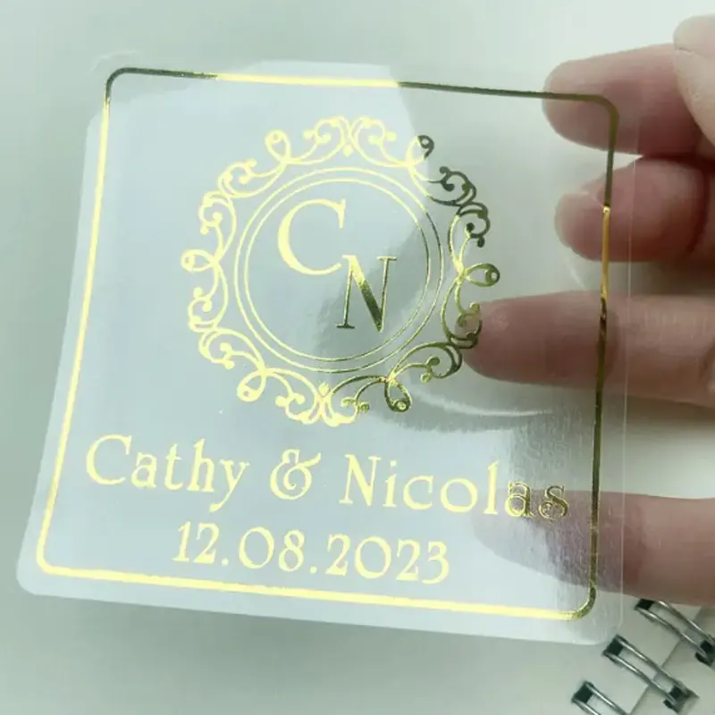 100 قطعة ثلاثية الأبعاد ملصق مخصص معدن الذهب مختلط الألوان كريستال التسمية شركة شعار العلامة التجارية الزفاف شخصية ملصق مائي منقوشة D