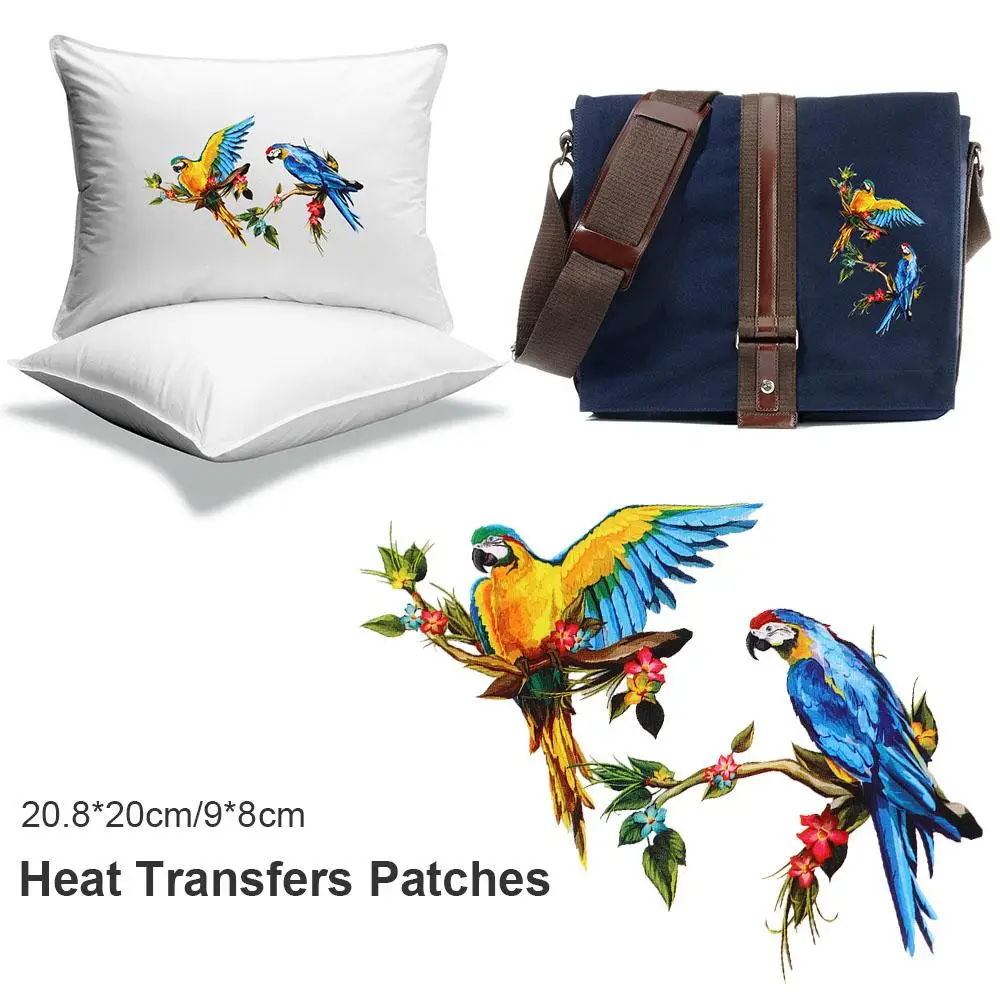 

Handmade Iron On For Jeans T-shirt DIY Parrot Bird Patches Clothing Patches Appliques Clothes Sticker