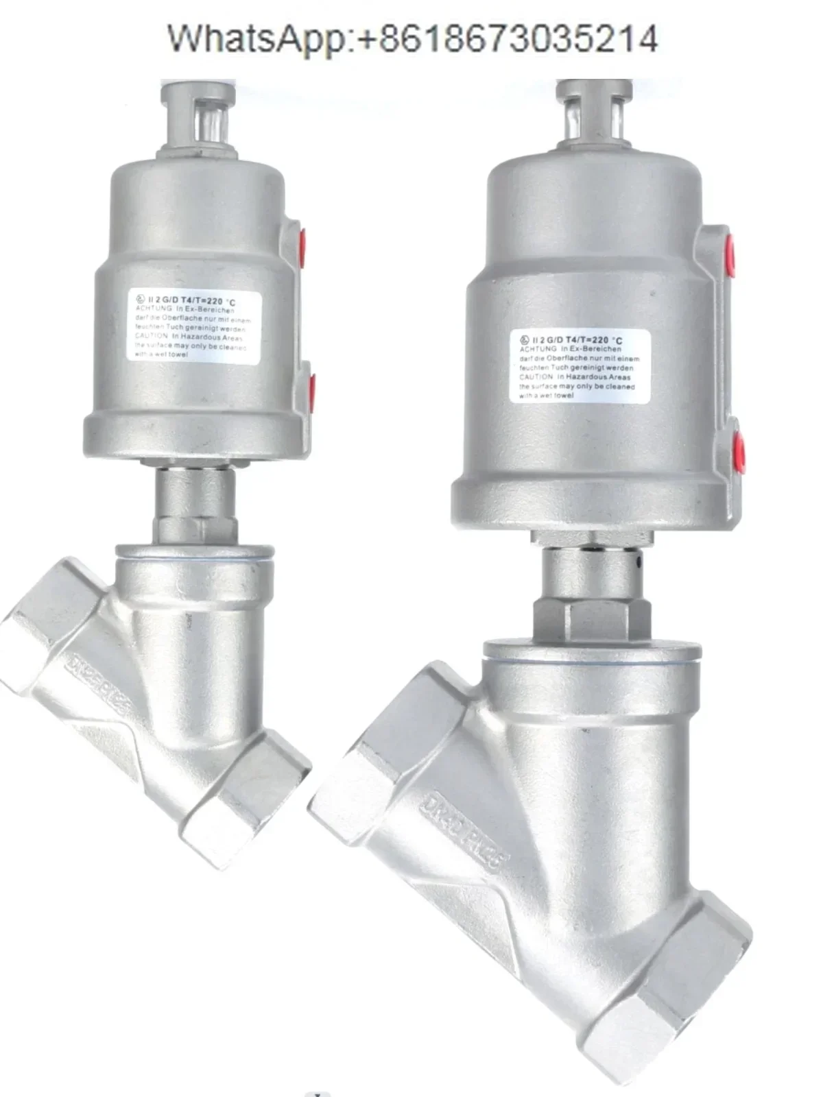 Y-304 الفولاذ المقاوم للصدأ مقعد زاوية هوائي التحكم الهوائي قطع ارتفاع درجة الحرارة البخار الخيوط الموضوع مشبك صمام