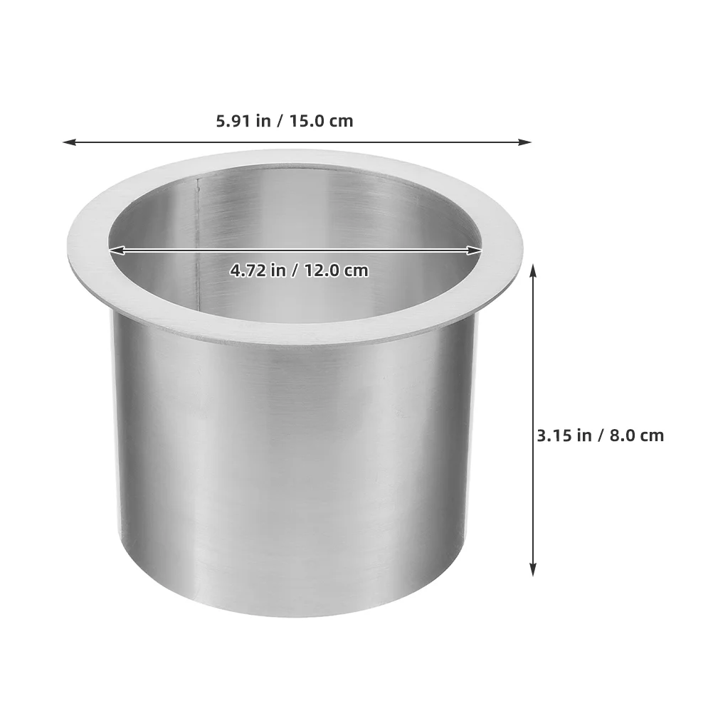 Mini Cake Pans Trash Can Recessed Lid with Cover Embedded Bin Silver For Home Kitchen Garbage Dad