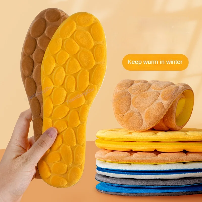 1Pair Cotton Insoles for Feet Winter Warm Plush Snow Boots Shoe Sole Shoe Inserts Men Woman Sports Insole for Shoes Heating Pads