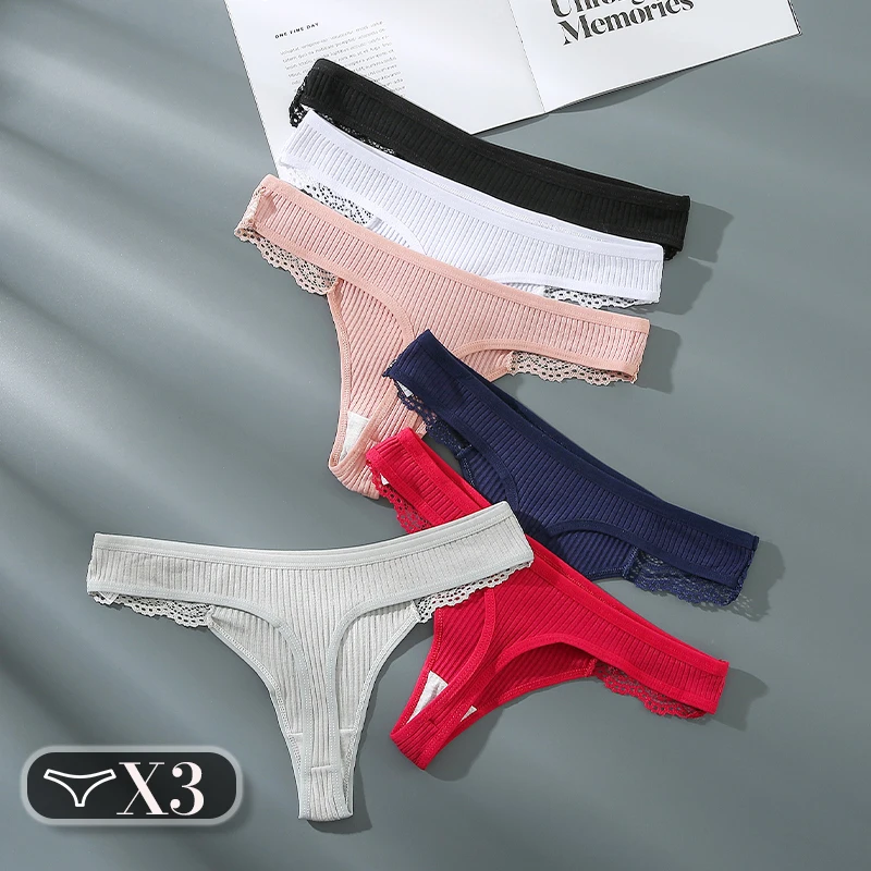 3 unidades de Tanga cómoda transpirable para mujer sin costuras, Tanga elástica, suave y transpirable, ropa interior Sexy Linda para mujer