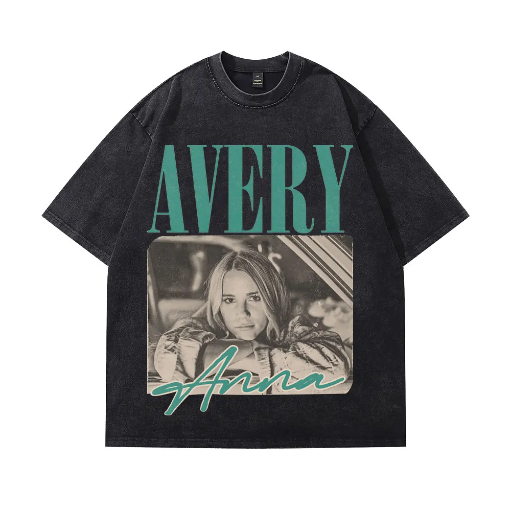 Avery Anna Photo Washed cotton T-Shirt Streetwear Cotton Short Sleeve Cosplay Funny Crewneck Tee Shirt Men Women Casual Top