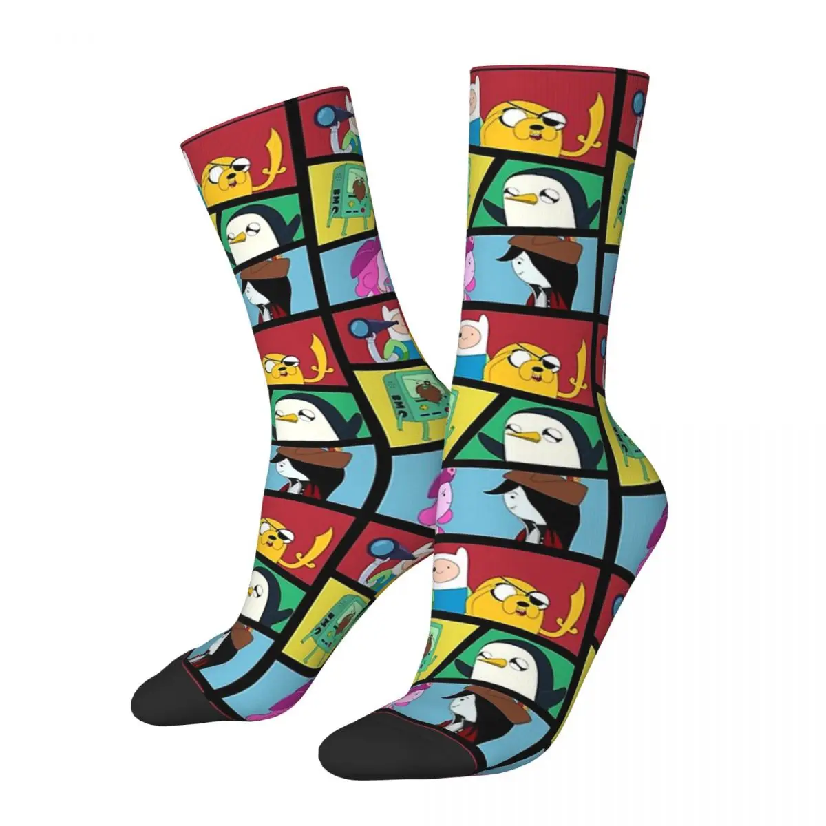 Adventure Time Pirates BMO Game Drawstring Socks Sports Pouch 3D Print Backpack Boy Girls Mid-calf socks