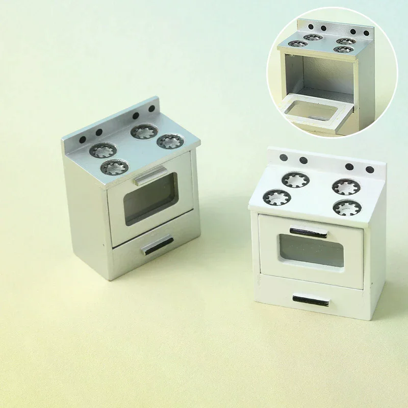 1/12 Dollhouse Simulation Gas Stove Model Dollhouse Mini Kitchen Kitchenware Furniture Decor Dolls Pretend Play Toys