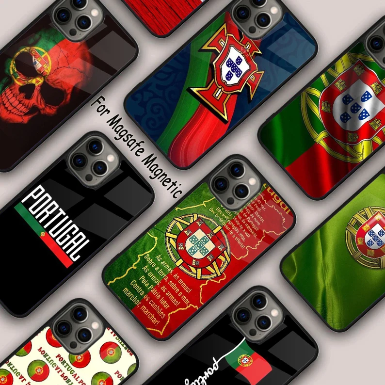 Portugal National Flag Magnetic Phone Case For APPLE iPhone 16 14 13 12 11 Pro Max 15 Plus Wireless Charge With MagSafe Cover