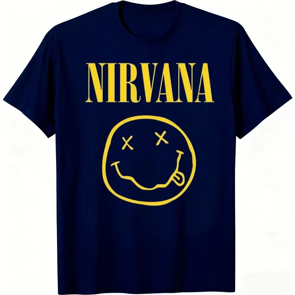 Neues Nirvana Rock Band Herren-T-Shirt im Hip-Hop-Stil, übergroßes Y2K-T-Shirt für Herren und Damen, lässige, lockere Outdoor-Street-Unisex-Kleidung – Detail 3