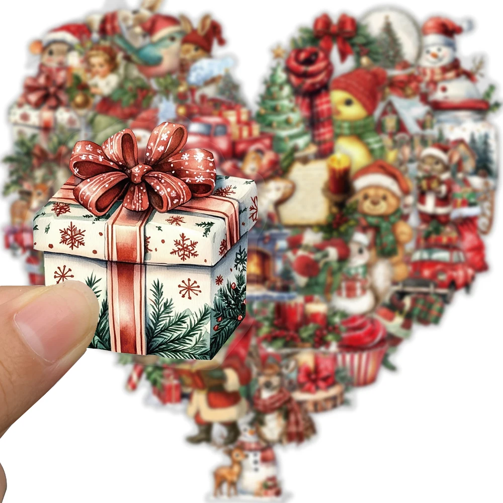 50 قطعة ملصقات عيد الميلاد السعيدة خمر سكرابوكينغ غرفة المعيشة الإبداعية بارد الكمبيوتر المحمول الهاتف القرطاسية مقهى حقيبة ملصق